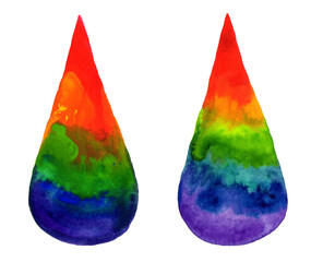 Hand drawn rainbow drop isolated on white background. Spectrum illustration.	
