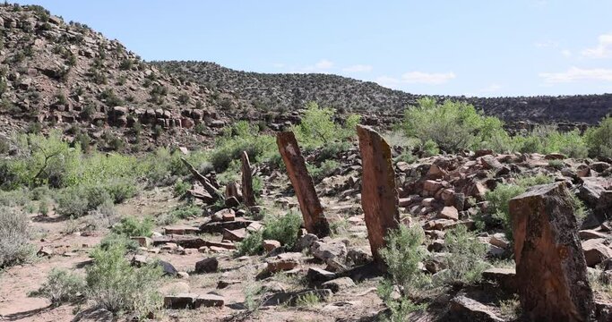 ndian village fortification wall stones southern. Montezuma Canyon southern Utah. Ancient native American protected village, Indian dwelling, kiva, house, cliff dwelling, granary, rock art. Education.