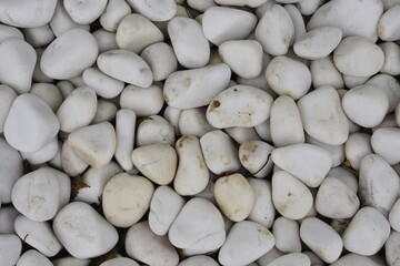 White pebbles stone texture and background