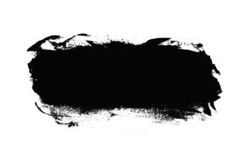 black stroke of paint isolated on white background