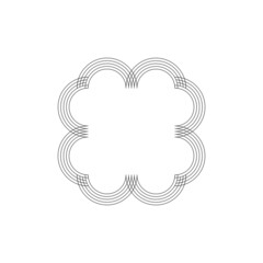 Geometrical abstract linear flower. Vector illustration, flat design