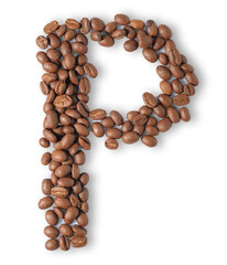 Coffee beans are light brown in isolated.