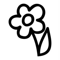 Flower doodle hand drawn with black line isolated on white background