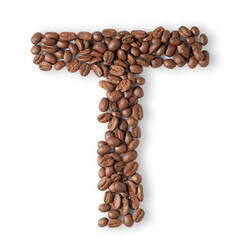 Coffee beans are light brown in isolated.