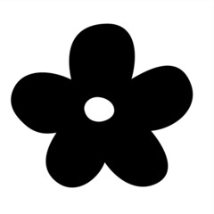 Fototapeta na wymiar Flower doodle hand drawn with black line isolated on white background
