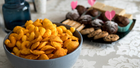 Fototapeta premium snacks at a home party