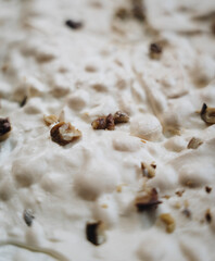 detail of nuts on a cake