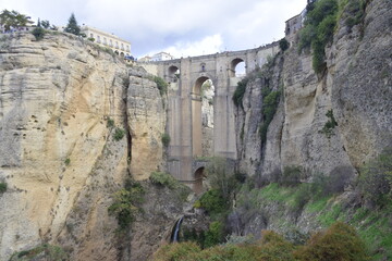 Ronda, Spain - 08 november 2019: the Puente Nuevo Bridge over the Tajo Gorge.