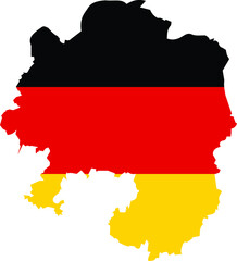 Fototapeta premium Simple flat blank vector flag map of the German regional capital city of HAGEN within the flag of GERMANY