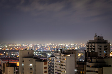 view of the city at night