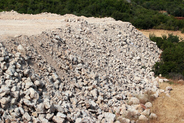Heap of stones at a future construction site