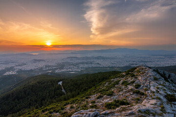 sunset over the mountains