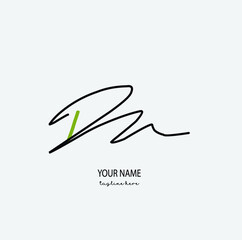 Dn Initial Letter handwriting logo hand drawn template vector