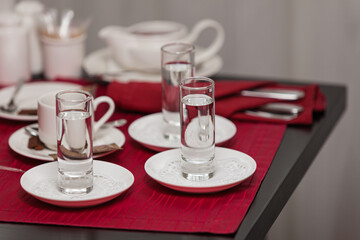 table setting in restaurant