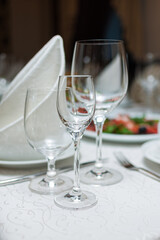 Table set for an event party or wedding reception
