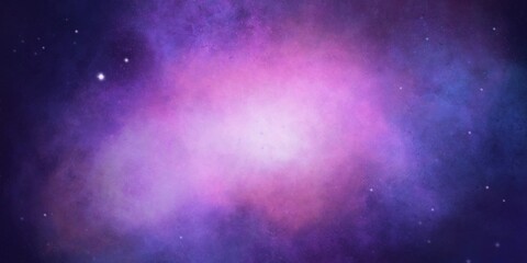 Abstract space background. Galaxy, universe, nebula, gas cloud. Illustration in shades of purple and bright pink, soft gradient. Wallpapers for apps, interfaces, smartphones, ads, banners