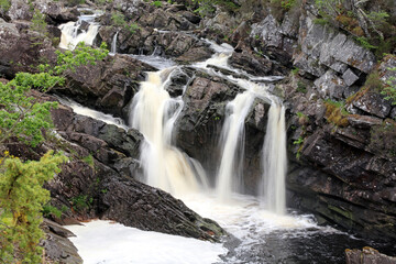 Fototapeta na wymiar Close up of a section of Rogie Falls, Scotland UK 