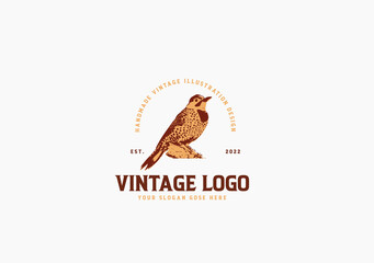 Northern Flicker bird vintage logo