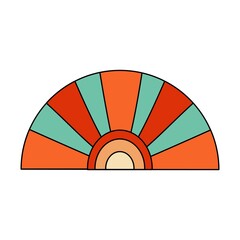 1970 sticker Sun sign Vector illustration on white background