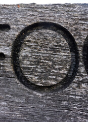 Written Wording in Distressed State Typography Advertising Letter o or number 0