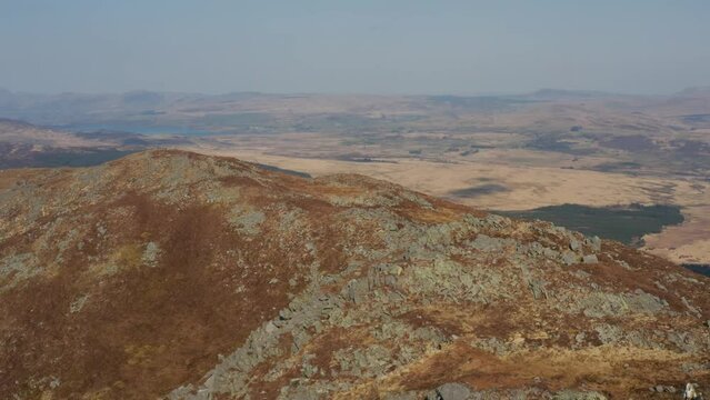 Aerial view of Rhinog Fach in Snowdonia Rhinogydd mountains