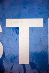 Written Wording in Distressed State Typography Advertising Letter