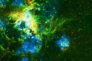 Obraz na płótnie Canvas Beautiful green galaxy. Elements of this image furnished by NASA