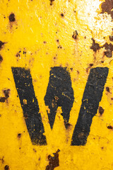 Written Wording in Distressed State Typography Advertising Letter W