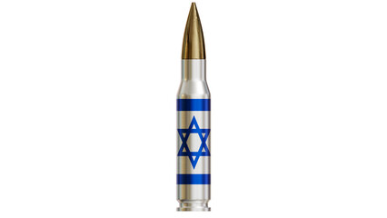 Rifle bullets with Israel flag
