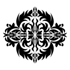 A pattern element in retro style. Black a pattern element in vintage style on white background.