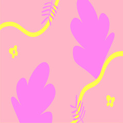 Fototapeta na wymiar Modern organic shapes floral vector background. Abstract illustration wallpaper for template website, banner social media advertising. simple art style. sweet flower concept.