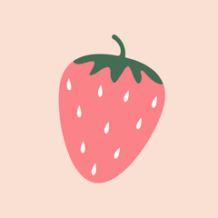 fresh strawberry on light background simple summer berry design