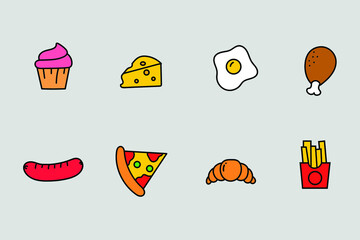 delicious fast food icon vector