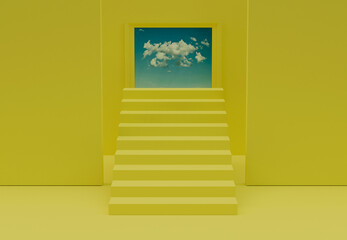 3d illustration, ladder, 3d rendering