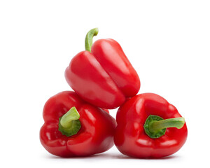 red sweet pepper on a white isolated background