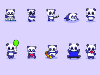 vector cute panda adorable popular background