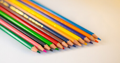 pencils on white background