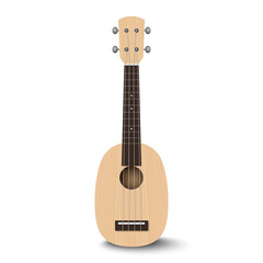 Obraz premium Ukulele pineapple shape isolated on white background, vector illustration