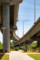 A view from underneath the Arthur Ravenel Jr. Bridge in Mount Pleasant Memorial Waterfront Park, Mount Pleasant,SC