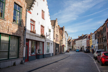 Fototapeta na wymiar Store - Streets of Bruges Belgium - the city centre