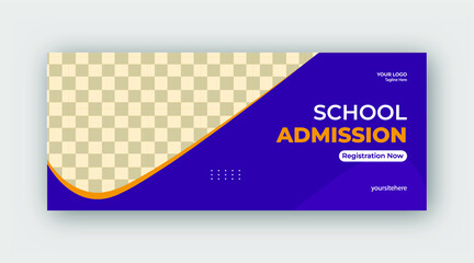 School admission web banner post or social  media banner  design - obrazy, fototapety, plakaty
