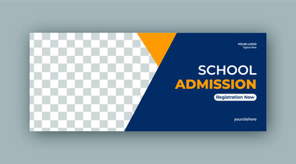 School admission web banner post or social  media banner  design