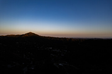 sunset over the city