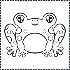 printable cute drawing frog sketch for coloring