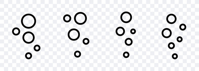 Set of water bubbles. Vector black icon isolated on a white background.