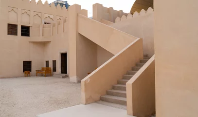 Fotobehang traditional qatari house exterior at the national qatar museum. © MSM
