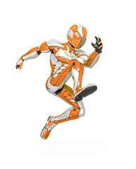 future astronaut is jumping in action