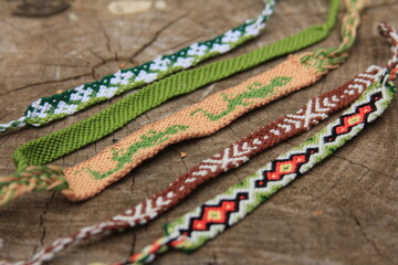 Patterned floss bracelets, hippie bracelets, homemade bracelets, friendship bracelets