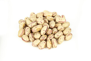 Pile of uncooked homegrown kidney beans. Raw seeds