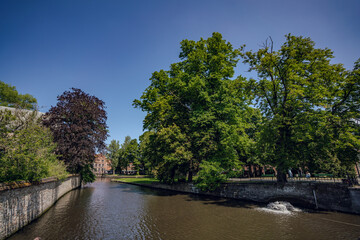 The Minnewater (or Lake of Love), a fairytale scene - Bruges